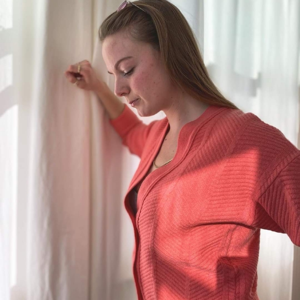 Pink cardigan
